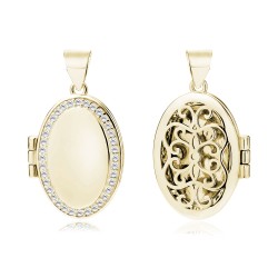 Pandantiv argint care se deschide, placat cu aur galben, decorat cu pietre DiAmanti Z1773CG_W-DIA (Argint 925‰ 3,5 g.)